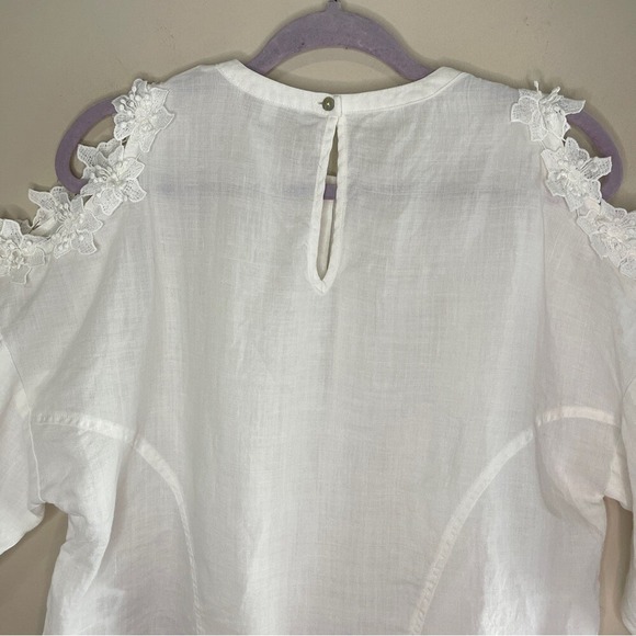 ERI+ALI Anthropologie Cold Shoulder Linen Top, XS - Picture 6 of 9